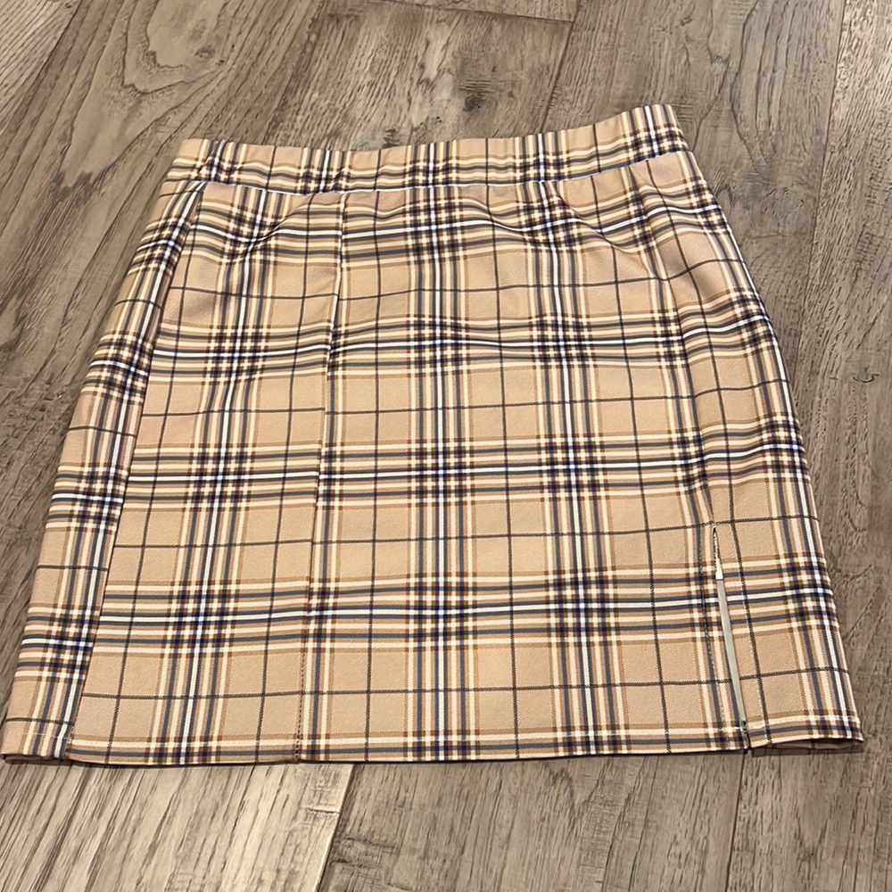 Plaid mini pencil skirt